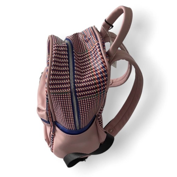 Like Dreams Houndstooth Print Mini Backpack In Blush Pink - Picture 5 of 10